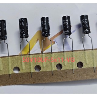 (Combo 20 con) Tụ hóa 50V10UF 10UF50V 50V 10UF kích thước 5 x 11mm vỉ giấy chất lượng cao