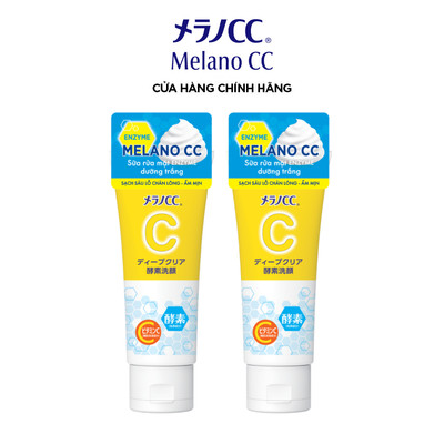 [VB] Combo 2 Sữa rửa mặt dưỡng trắng Melano CC Deep Clear Enzyme Face Wash 130g