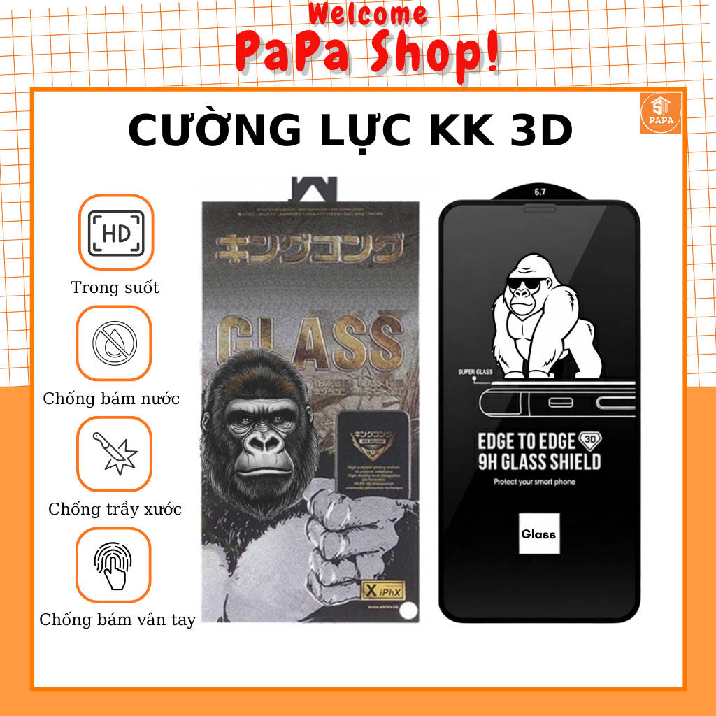 Cường lực iphone 14 ProMax 15 Plus 14 Pro 13 ProMax 13 Pro 12 Pro Max 11 Pro Max Xs X Xr 7 8 Plus 16 17 Air [3D]