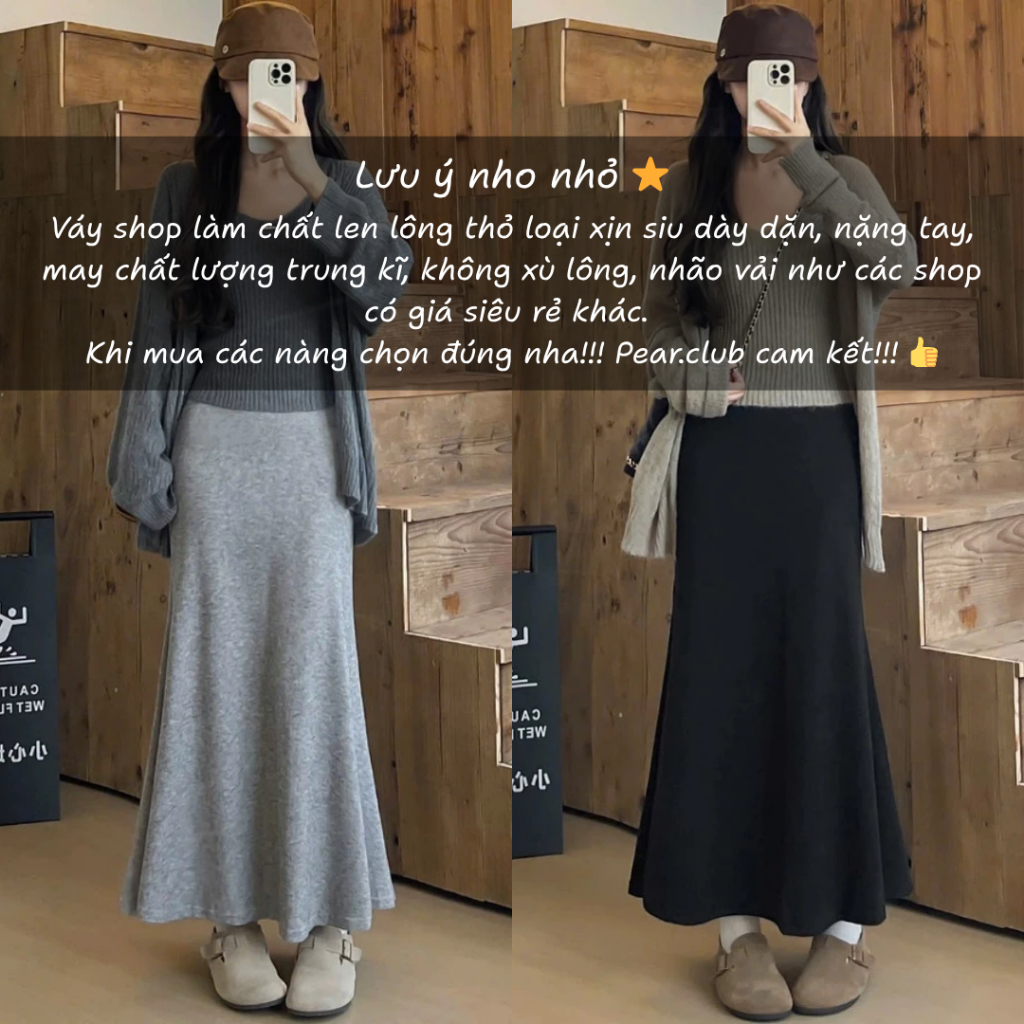 [BST TẾT 2026] Chân váy đuôi cá chất len lông thỏ LITY, Chân váy len dáng siêu dài nữ phong cách mặc thu đông TẾT V03 | BigBuy360 - bigbuy360.vn