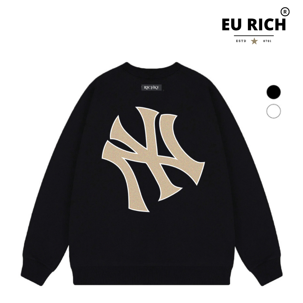 Áo Sweater Eu Rich Premium Nỉ Mlb Ny Royal Yellow