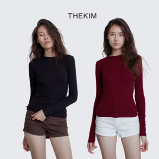  THEKIM COMBO 2 Áo thun lạnh cotton dài tay cổ tròn nhiều màu  áo giữ nhiệt dài tay trơn basic cho nữ  AD119 TĂM LẠNH 