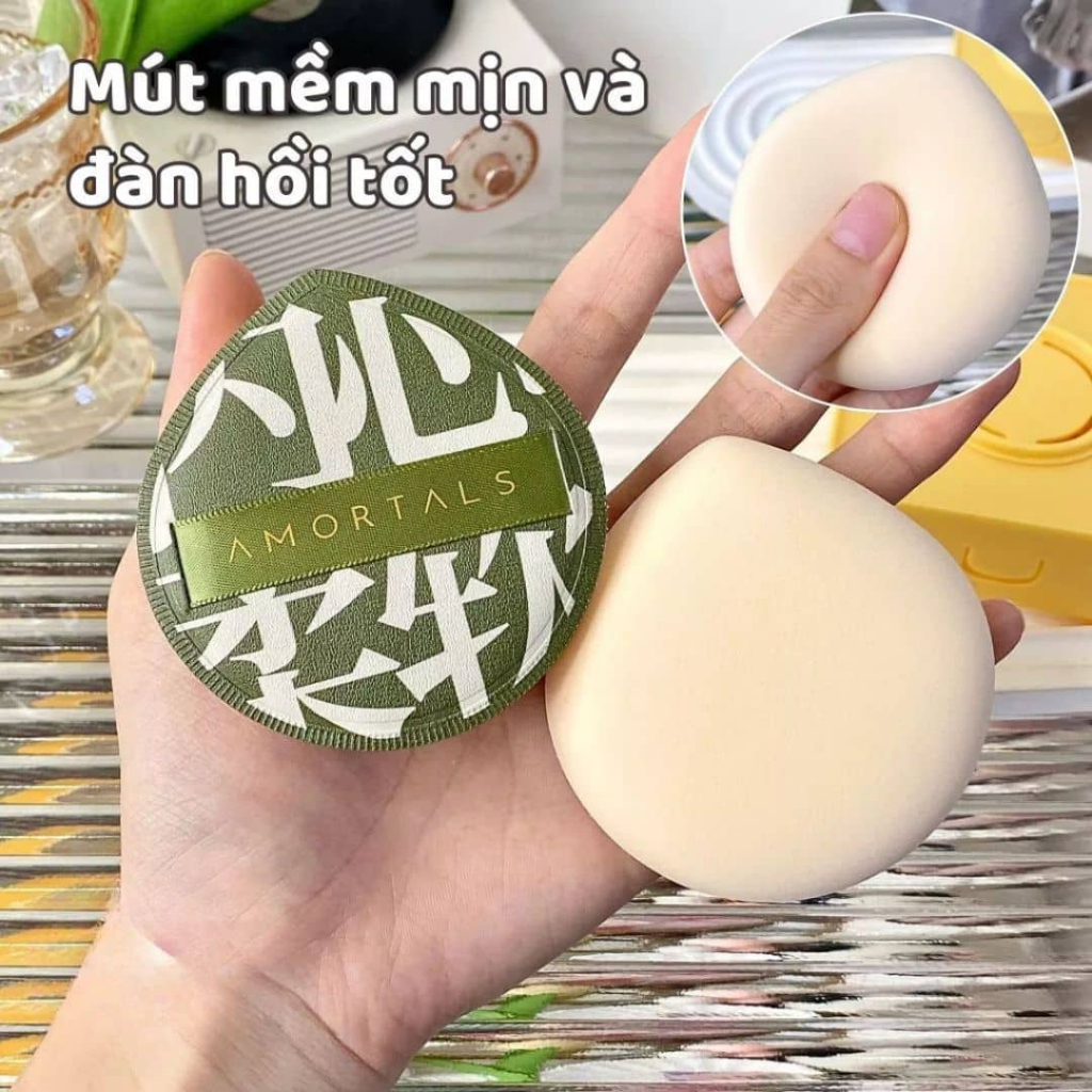 Lẻ mút tán nền XL & mút che khuyết điểm mini Amortals - Bông mút trang điểm siêu mịn