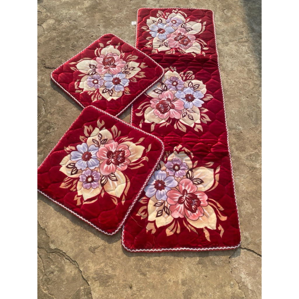 Thảm ghế mùa đông loại dầy,thảm một dài hai ngắn chất nhung dầy cao cấp bộ 1m7 ngang 55cm, bộ 1m8 ng