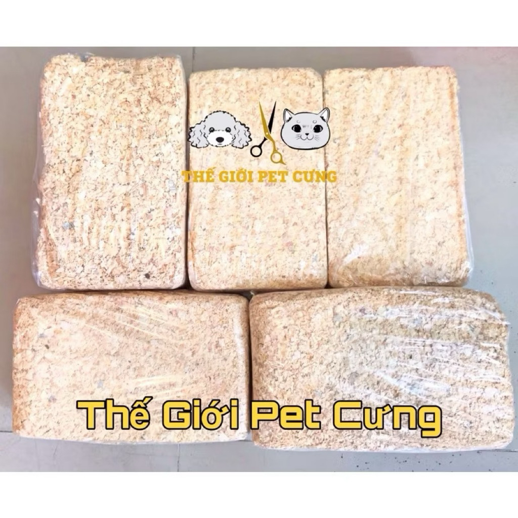 Mùn Cưa Nén 2kg thơm lót chuông Hamster, Thỏ, Bọ, Chim