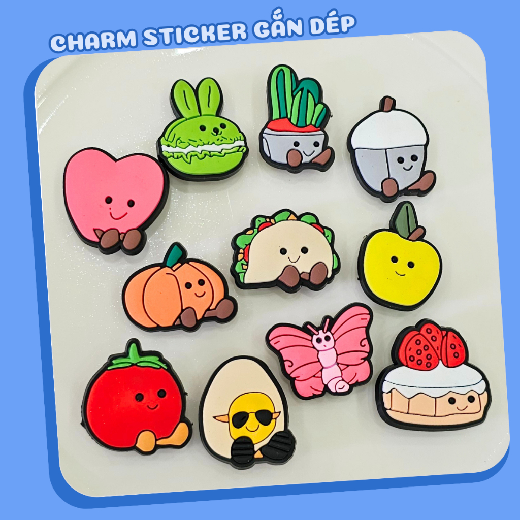 Charm gắn dép cross, sticker dép sục mẫu C56