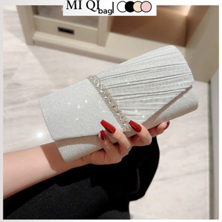 Túi xách nữ Clutch viền đá sang chảnh lấp lánh, túi ví nữ cầm tay cao cấp đi dự tiệc tối MIQI TX-151