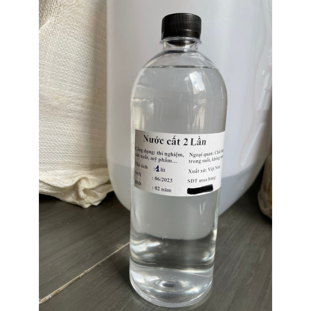 Nước cất 2 lần Chai 1 lít (vận chuyển không đổ)