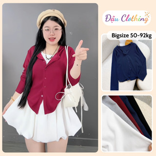  Áo Thun Mỏng Khoác Ngoài Bigsize Nữ Dáng Áo Cardigan Tay Dài Nữ Tính Vải Co Giãn Cho Chubby A310 