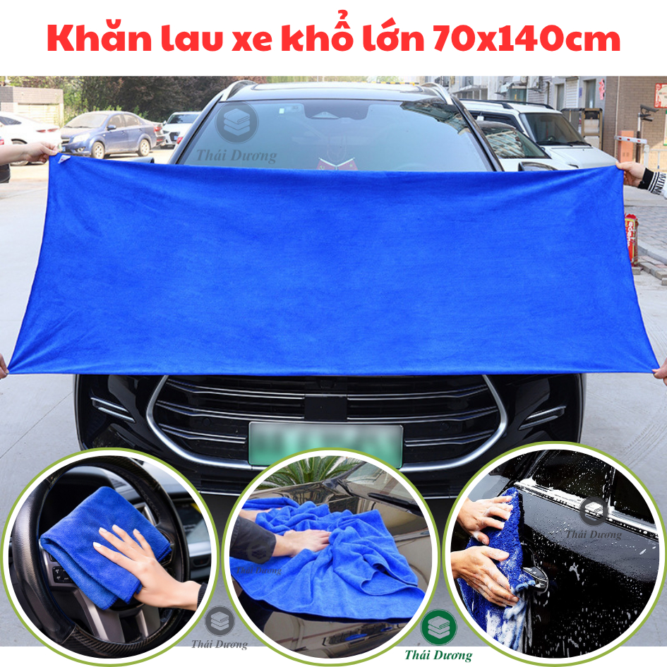 Khăn lau xe khổ lớn KT 50x100cm, 60x120cm, 70x140cm, 90x190cm: mềm mại, không trầy xước xe, thấm hút, không ra lông