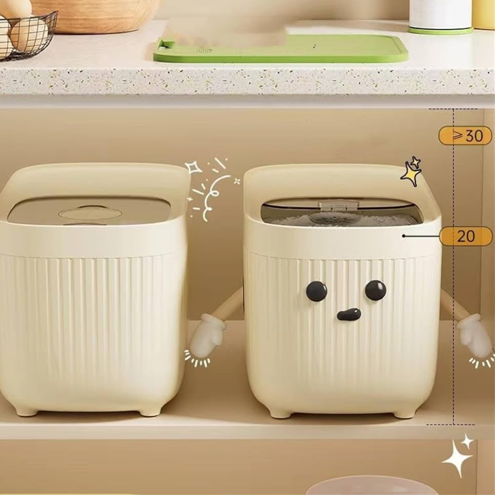 Hộp Đựng Gạo 3 Size – 5KG 10KG 15KG, Nhựa PP+PET Cao Cấp, Có Muỗng Đong Buna