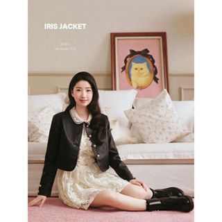  JOIE DES ROSES - Áo khoác da đen dáng ngắn IRIS Jacket 