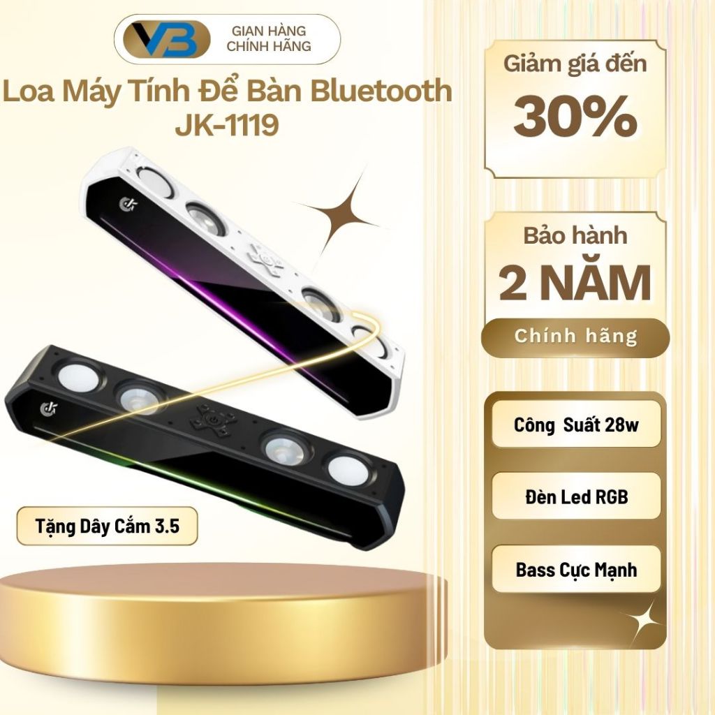Loa Máy Tính Gaming Soundbar Bluetooth Để Bàn JK-1119 Led Rgb Loa Vi Tính Âm Thanh Hay Bass Cực Mạnh