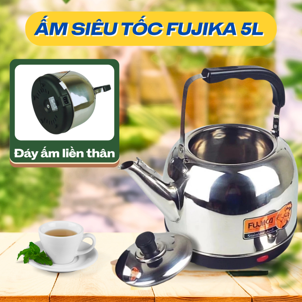 Ấm siêu tốc 5L FUJIKA chính hãng tự ngắt khi nước sôi ấm siêu tốc to bật đun nước lại khi nước nguội