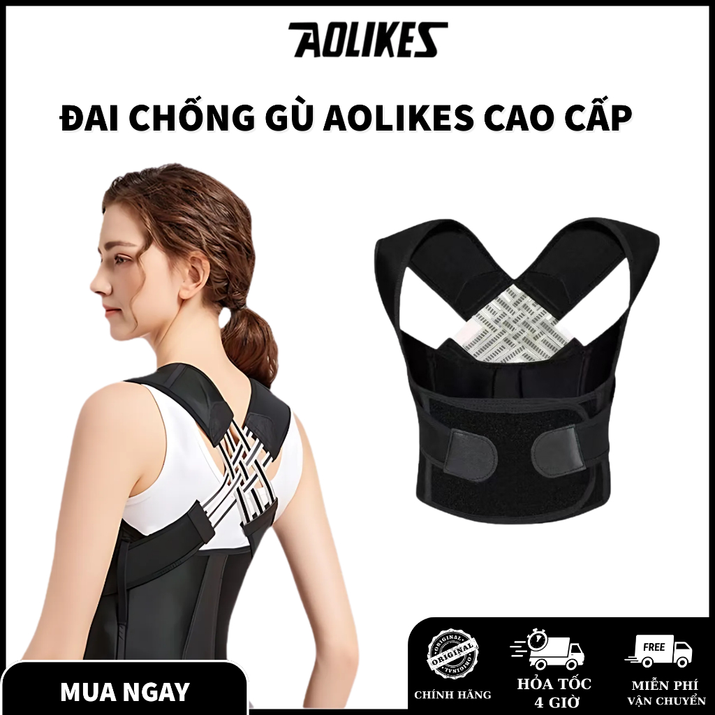 Đai Chống Gù Lưng, Vẹo Cột Sống Aolikes  Chính Hãng Cao Cấp