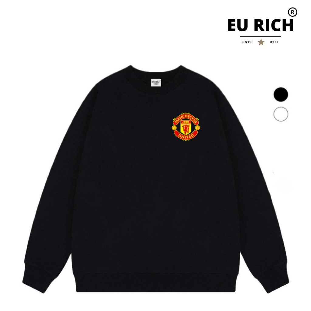 Áo Sweater Eu Rich Premium Nỉ Logo Left Câu Lạc Bộ Bóng Đá Manchester United Fc