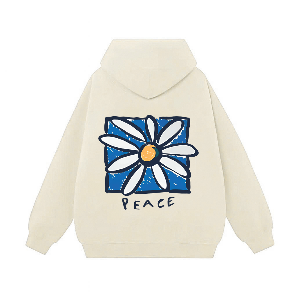 Áo Hoodie nỉ bông The Xide in hình HOA CÚC form unisex nam nữ chất nỉ bông dày dặn