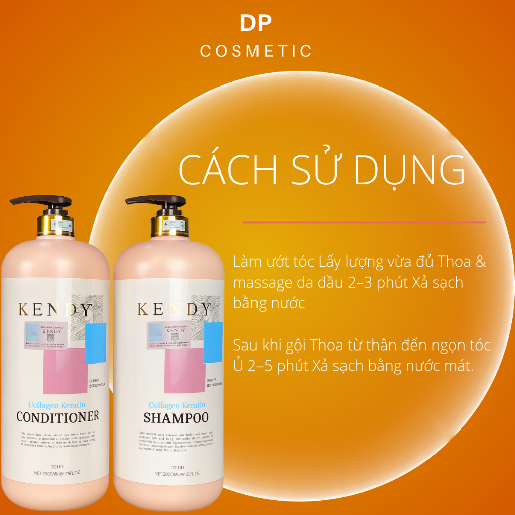 Dầu gội xả dưỡng sinh KENDY 800ML -2000ML dưỡng ẩm phục hồi tái tạo tóc giúp tóc vào nếp tự nhiên