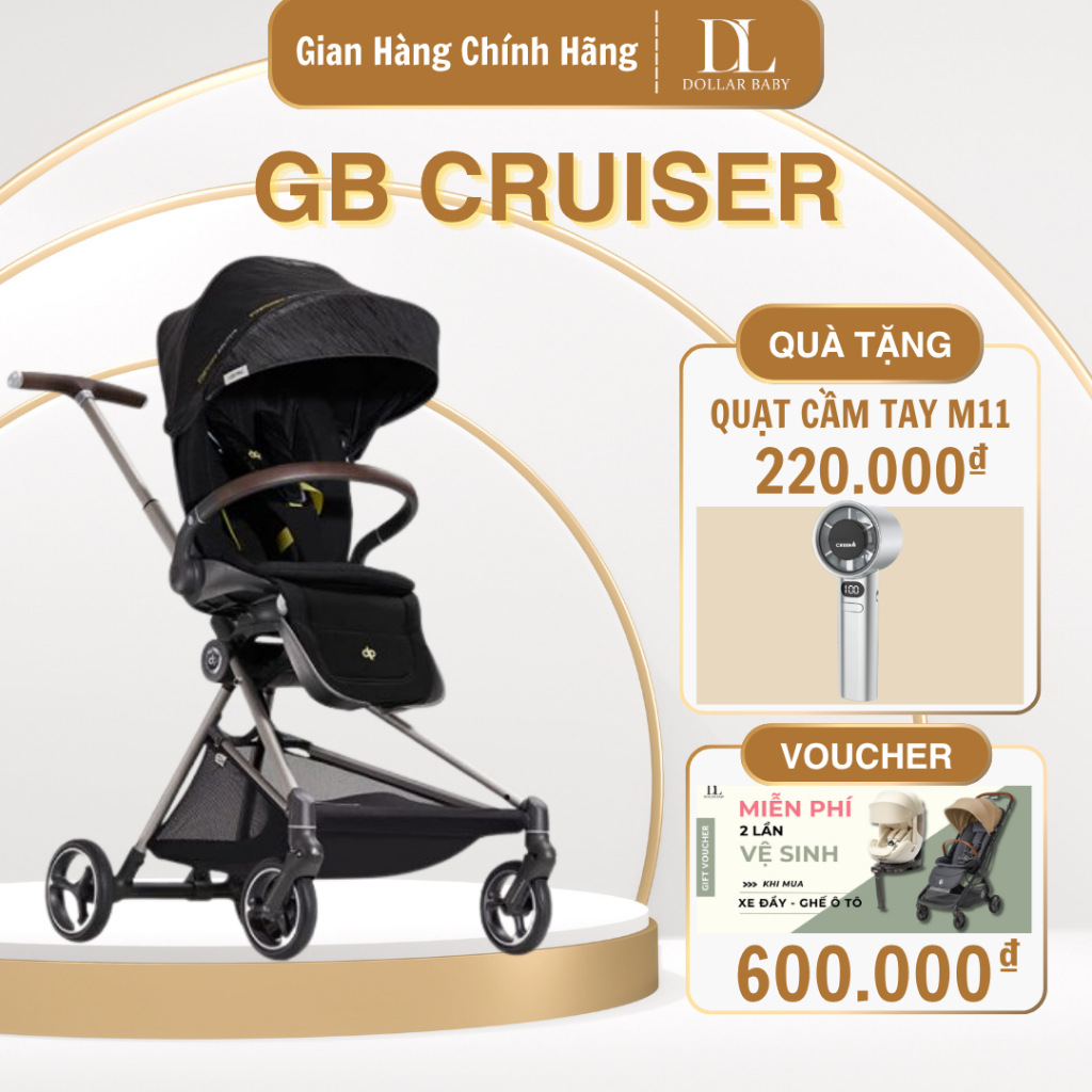 Xe Đẩy GB Cruiser - 2 Chiều, Gấp Gọn, Xoay 360°, Siêu Nhẹ 8.3Kg, UPF50+ - Chính Hãng Đức