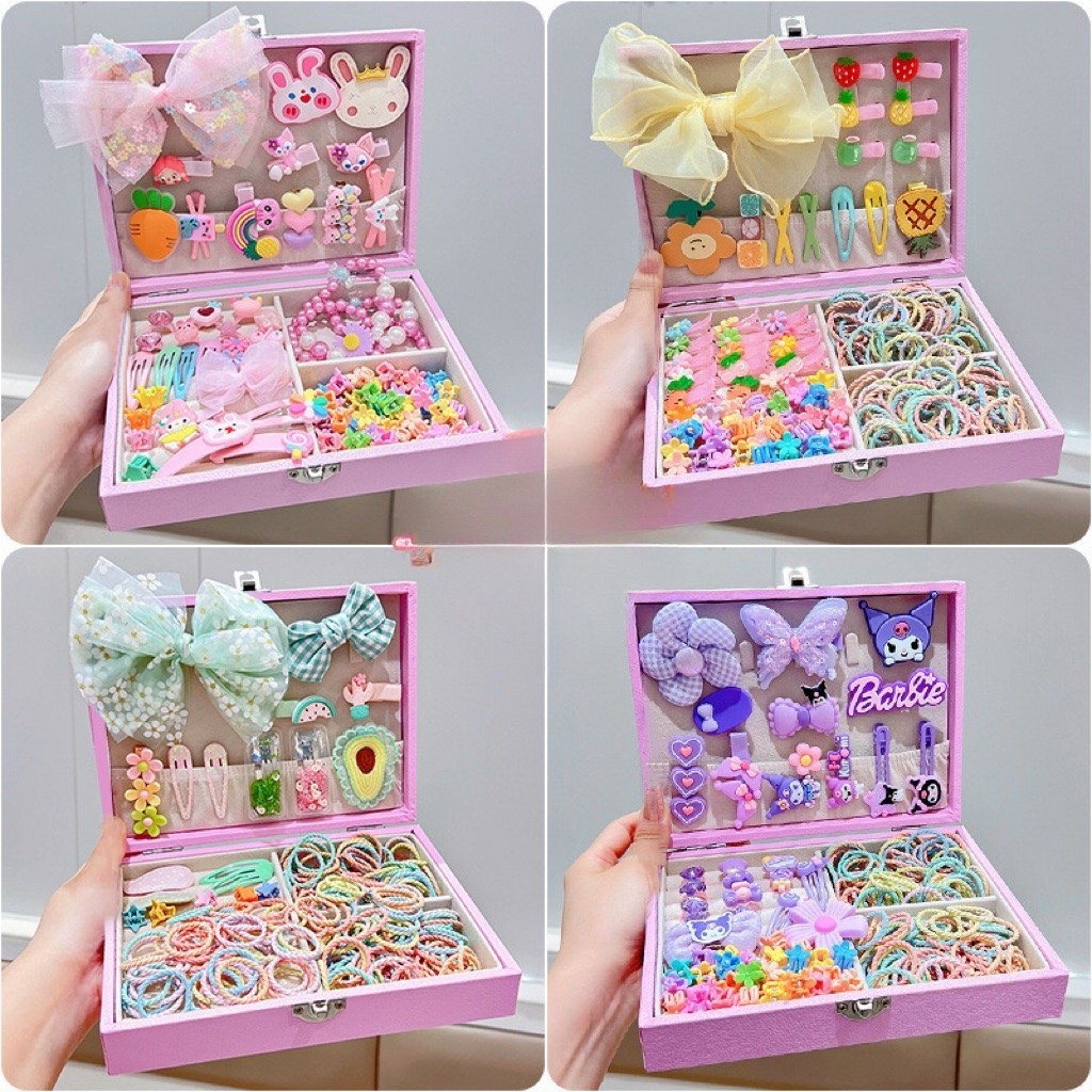 Hộp 156 chi tiết chun kẹp xinh xắn cho bé[T1-KHO1]