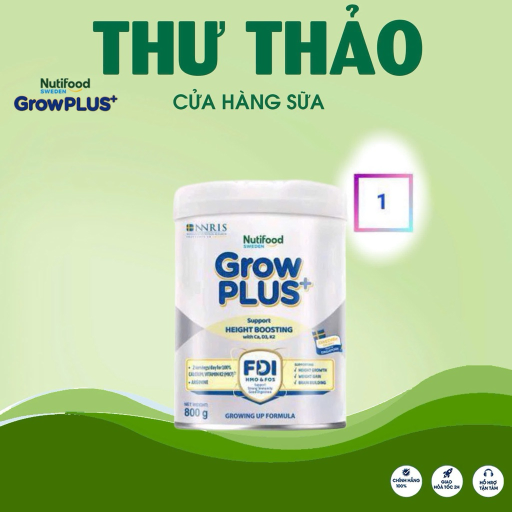 SỮA BỘT PHA SẴN GROW PLUS BẠC LON 800G PHIÊN BẢN 1