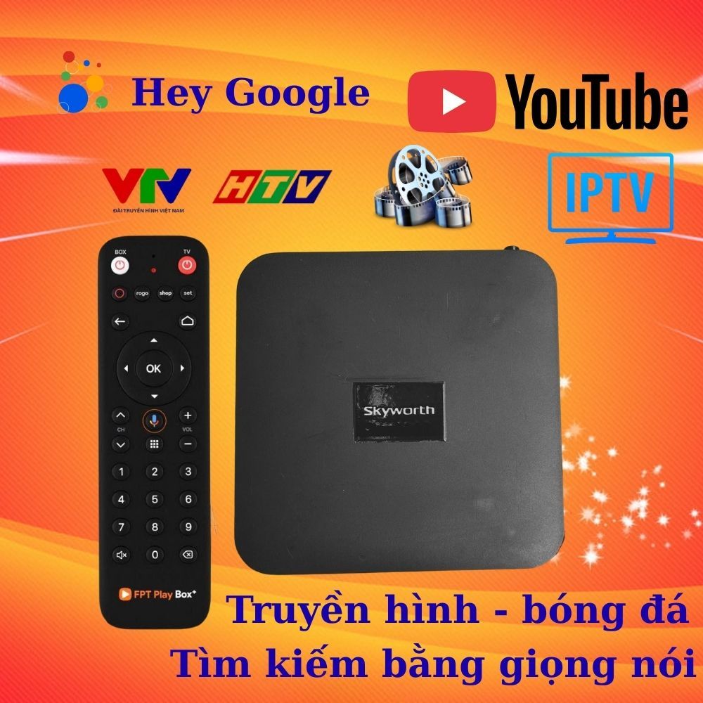 Android TV box Skyworth , ROM ATV12 , Tivi box android tìm kiếm bằng giọng nói , hàng đã qua sử dụng