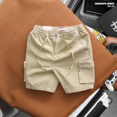 [FORM RỘNG] Quần short kaki nam Heboz túi hộp 3M, quần đùi nam lưng thun co giãn basic - 00002876