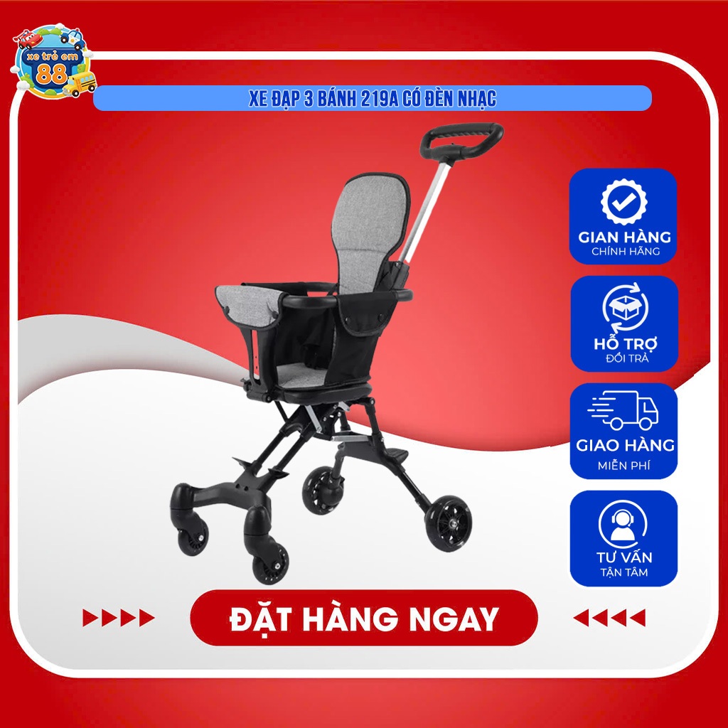 Xe đẩy gấp gọn cho bé 520, 520A, 918 MÀU ĐEN hàng có đệm