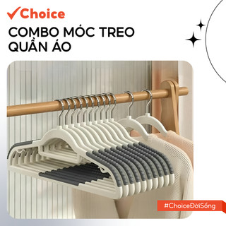   Choice  Combo Móc Tre Quần Áo Chống Trượt Đa Năng LS1-2788-116 Xoay 360 Độ Giữ Form Bền Đẹp 