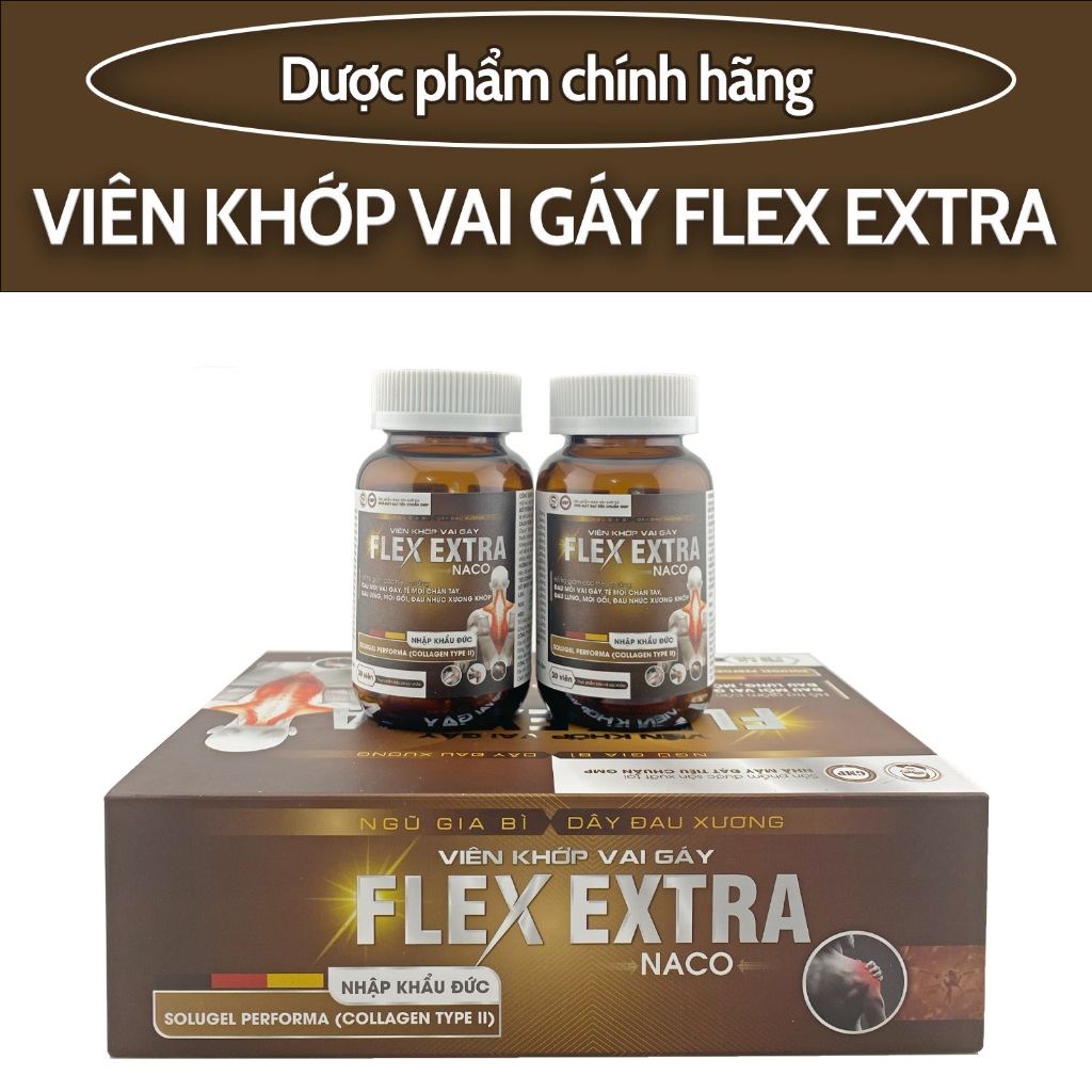 Viên Khớp Vai Gáy FLEX EXTRA NACO – Hỗ Trợ Giảm Đau Mỏi Vai Gáy, Tê Bì Tay Chân, Đau Lưng, Mỏi Gối
