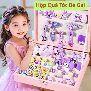 Phụ kiện tóc hộp tóc Kuromi cặp tóc bé gái đa dạng mẫu tặng kèm túi xách dễ thương