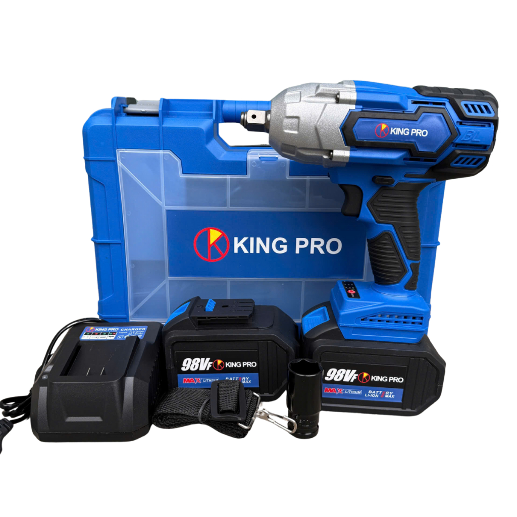Máy siết bulong 1/2 Kingpro 600N đầu 3/4 đặc không than chân pin 21V xiết mở ốc bulong Kingpro 98VF