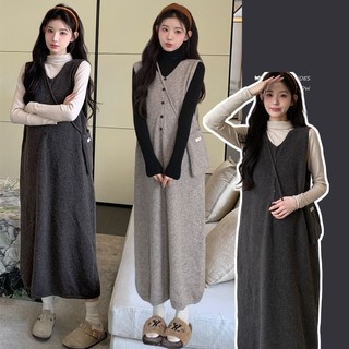  Set áo váy yêm len bầu gile SAV384 