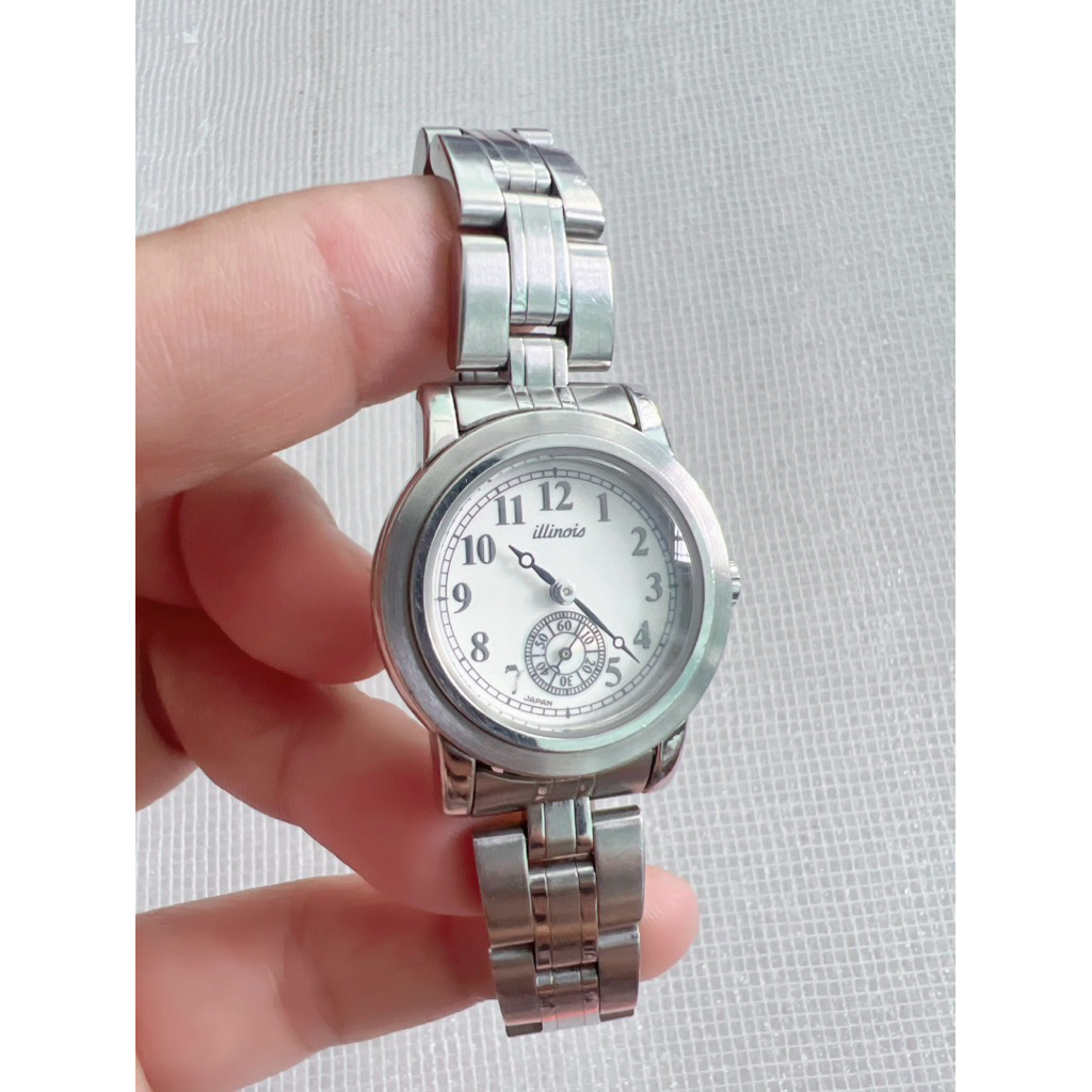 Đồng hồ nữ hiệu máy pin 2hand - Illinois, kin rốn - size mặt 26mm, size tay ~ 15cm