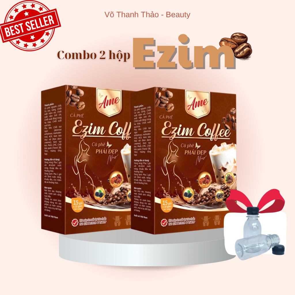 [COMBO 2 HỘP] CÀ PHÊ HOÀ TAN EZIM / 2HỘP 30 GÓI TIỆN LỢI kèm chai pha 100ml