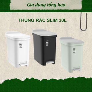 Thùng đựng rác SLim cao cấp, có nắp đậy ngăn mùi, đạp chân tiện ích