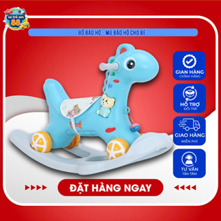  Ngựa bập bênh chòi chân A1 cho bé từ 1.5 tuổi 2 in 1 có bánh xe Đồ Chơi thú  nhựa không đỏ đồ  chơi 