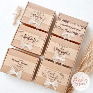  Hộp đựng quà tặng Kraft Vintage hộp giấy nắp gài đựng quà sinh nhật 20 11 8 3 20 10...tặng kèm rơm lót 