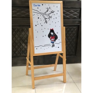 Bảng Flipchart Trẻ Em  2 mặt mini 40x60 cm , viết phấn, viết bút, hit nam châm mạnh , Kèm quà tặng