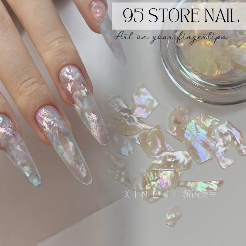 Sỏi xà cừ nail , miếng sỏi mỏng trang trí móng