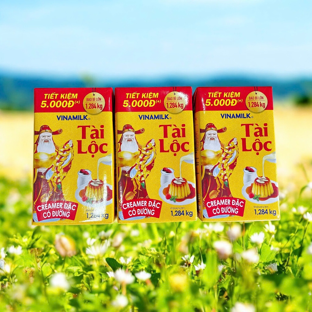 Sữa đặc Tài Lộc - Sữa đặc Vinamilk - Thùng có 12 hộp 1284g Sữa đặc Creamer Vinamilk Tài Lộc