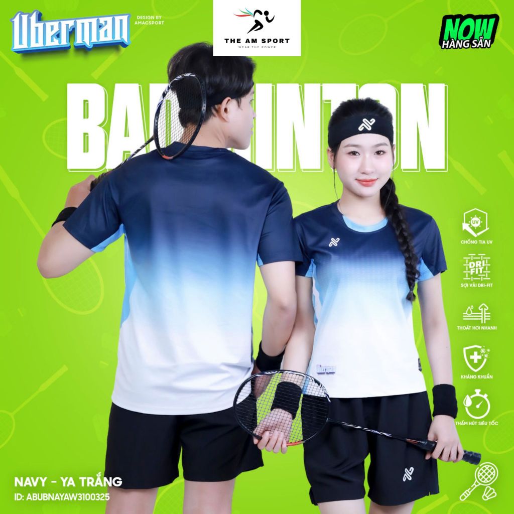 [In Tên & Số] Bộ Quần Áo Cầu Lông AMAC Uberman - Thoáng Mát, Thấm Hút Tốt | The AM Sport