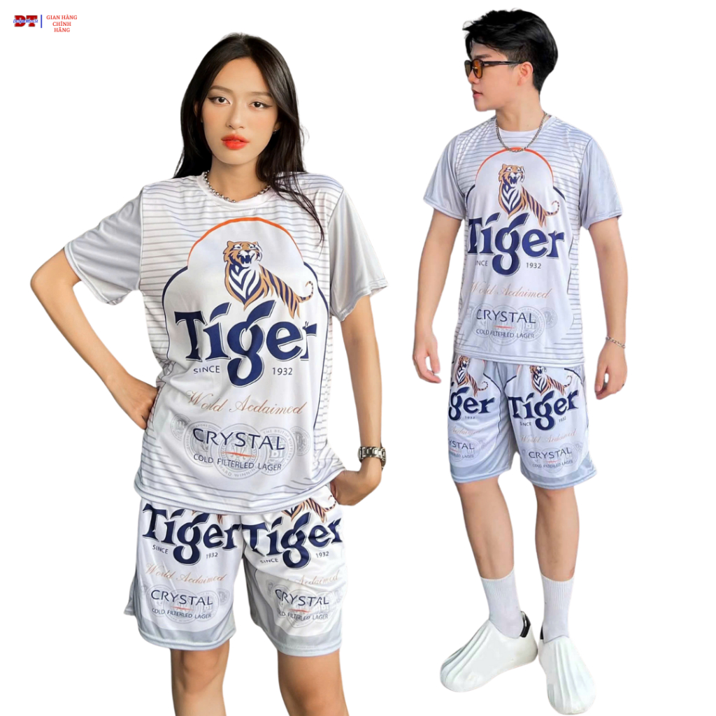 Bộ Nam Hè Thể Thao Chất Thun LẠNH , Mẫu Mới Đẹp Chất ( Bộ BIA TIGER BẠC ) K1