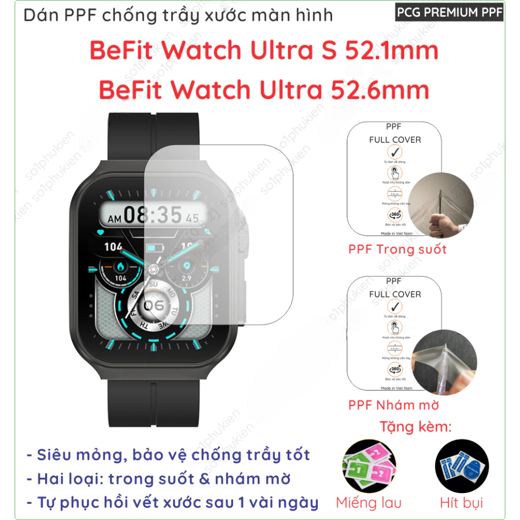 Dán PPF dành cho đồng hồ BeFit Watch Ultra Beu B3 B4 KW09 PT2 PT1 WatchS Active 1 2 Sporty 2 Pro GOO