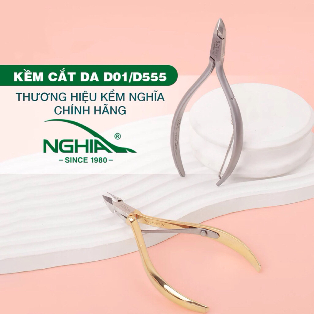 Kềm cắt da Kềm Nghĩa D01 D09 D07 D555  chính hãng - Kìm nhặt da thép chuyên dụng làm nail