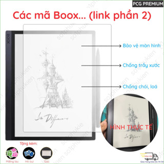  Dán màn hình máy đọc sách Onyx Boox Note Max X X2 C Leaf Poke 1 2 3 4 5 6s loại Paperlike nano dẻo PPF Skin Carbon 