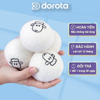 Bóng sấy quần áo len lông cừu tự nhiên sử dụng cho máy sấy quần áo làm khô nhanh, chống nhăn BSQA