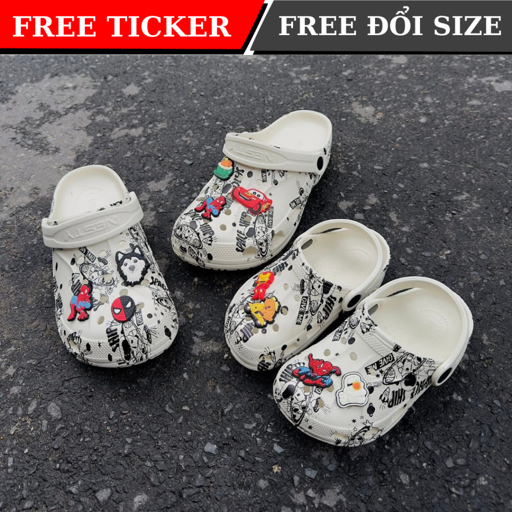 Dép Sục Nam - Nữ NESTY NE50 in họa tiết (Nhựa EVA cao cấp, không thấm, không mùi)