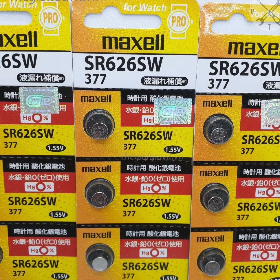 Pin đồng hồ Maxell SR626SW-377 SR621SW-364 chính hãng Made in Japan