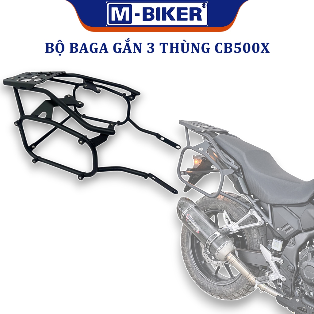 M-Biker | Baga CB500X, Baga hông CB500X, Bộ baga gắn 3 thùng dành cho Honda CB500X
